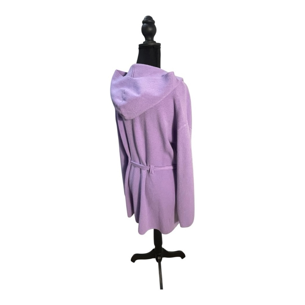 Pinch Front Tie Hooded Cardigan Purple Size S/M - Picture 6 of 9